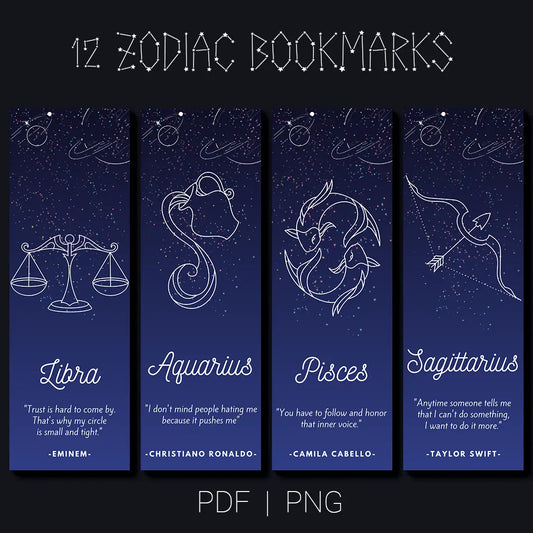 12 Zodiac Bookmark