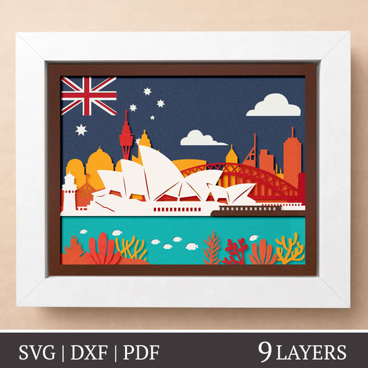 Australian signature - 3D Layered shadow box template