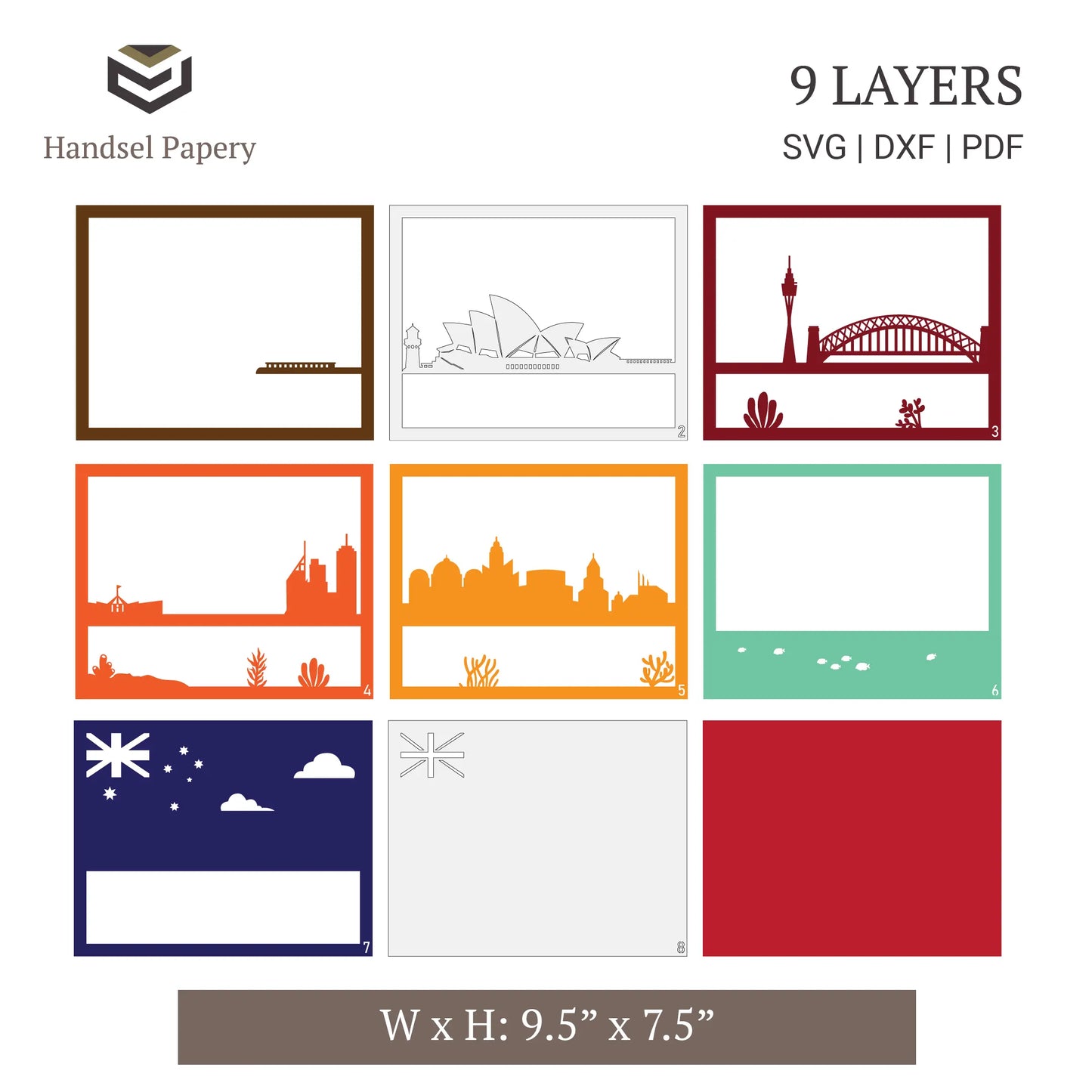 Australian signature - 3D Layered shadow box template