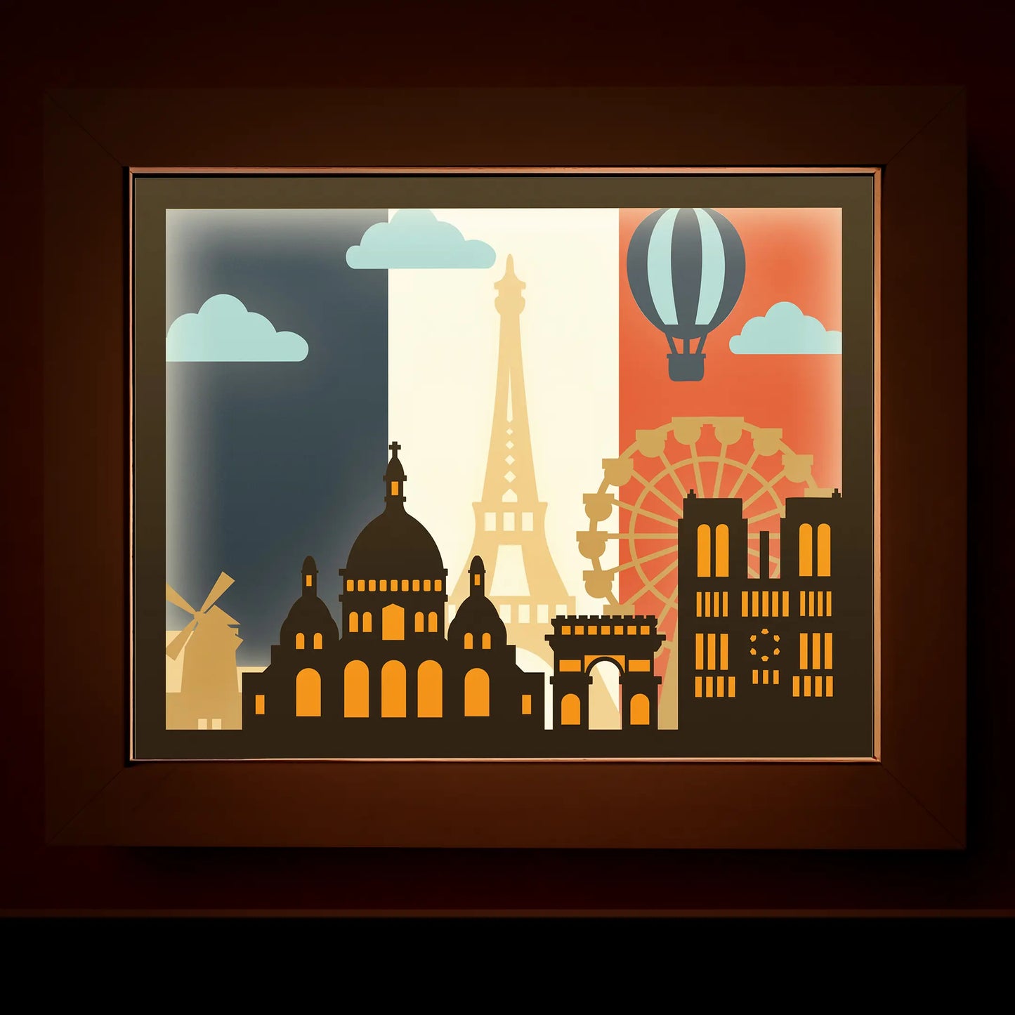 French signature - 3D Layered shadow box template