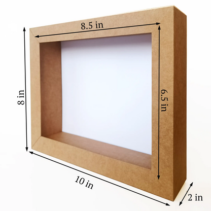 Rectangular shadow box frame template