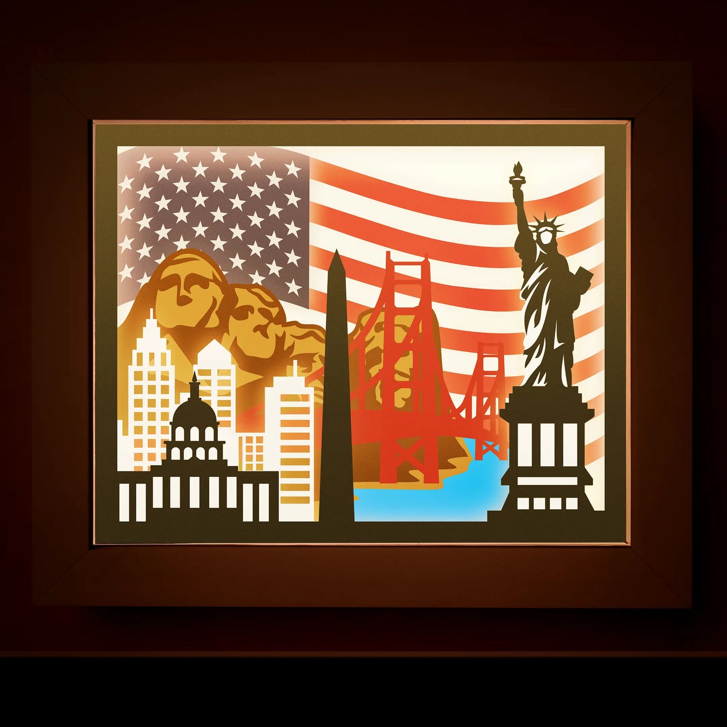 American signature - 3D Layered shadow box template