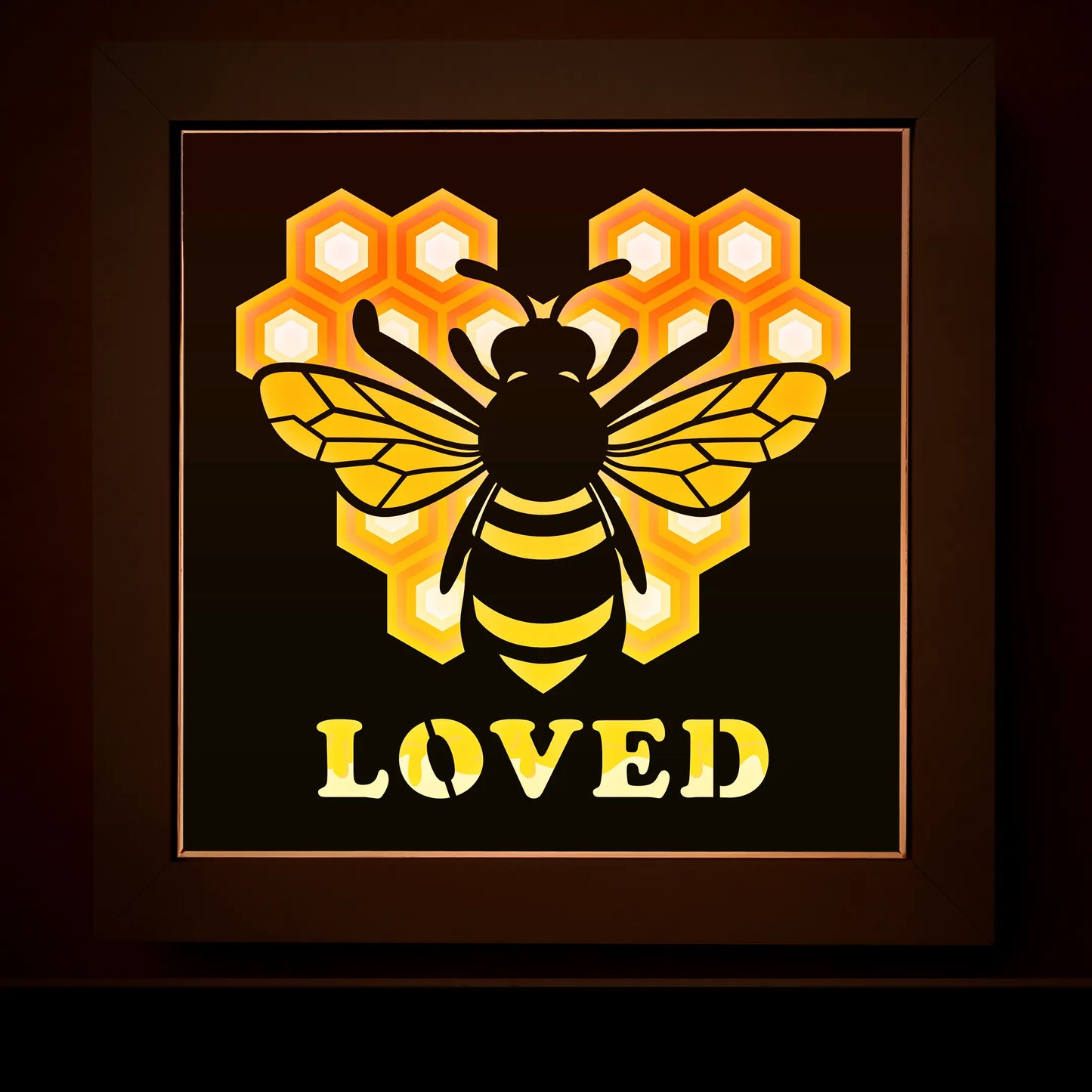 Bee loved Beloved - 3D shadow box template