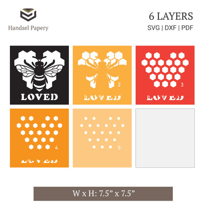 Bee loved Beloved - 3D shadow box template