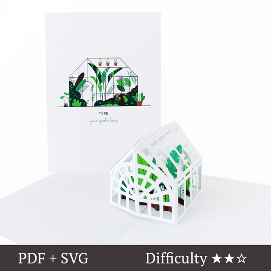 Greenhouse garden - Pop-up card template