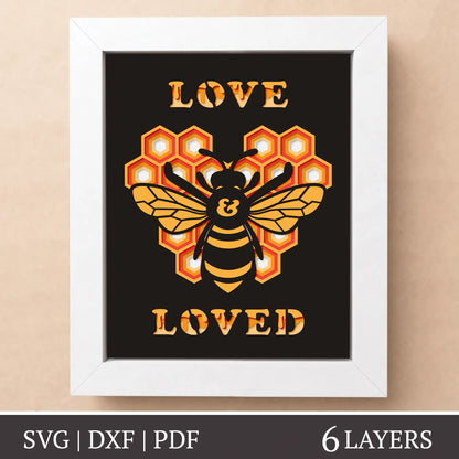 Love & Beeloved - 3D shadow box template