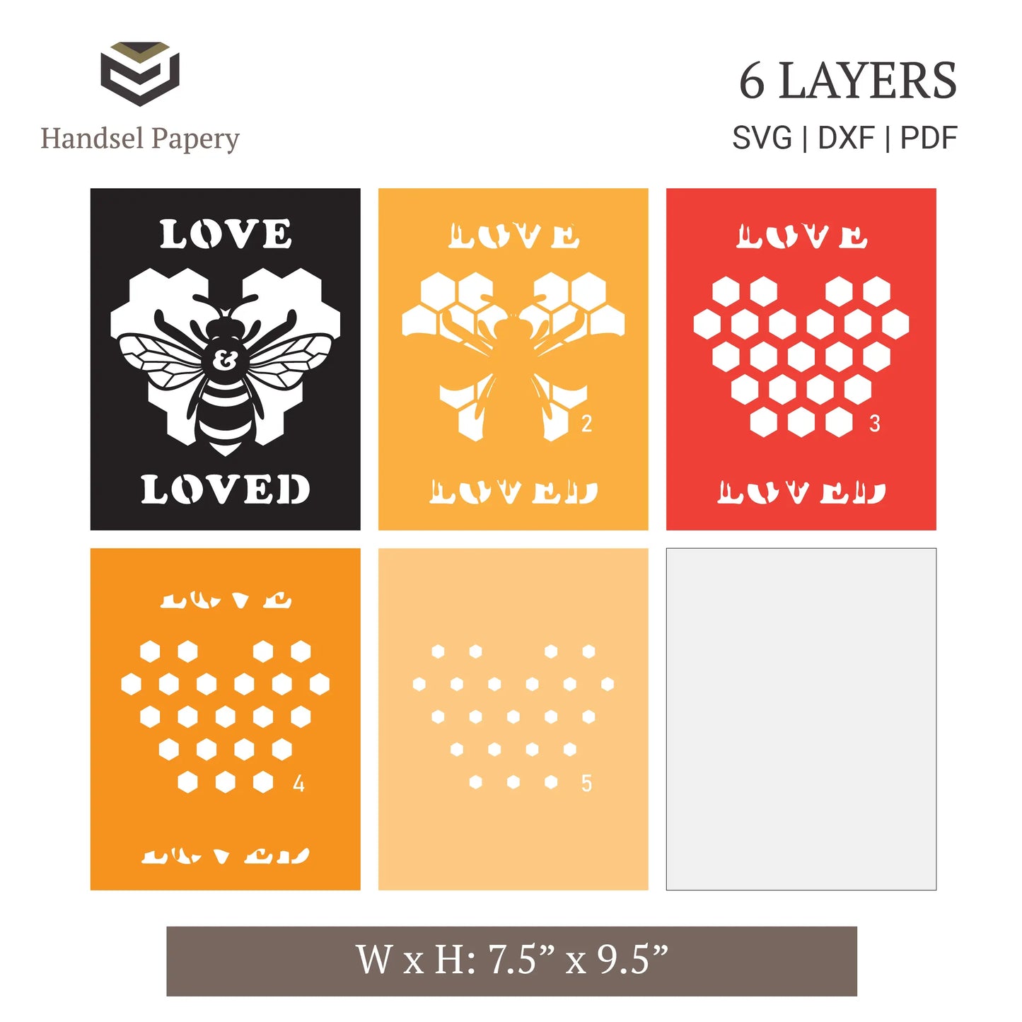 Love & Beeloved - 3D shadow box template