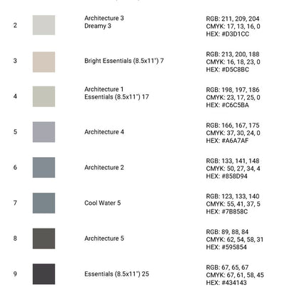 Recollections Cardstock Digital Color Chart