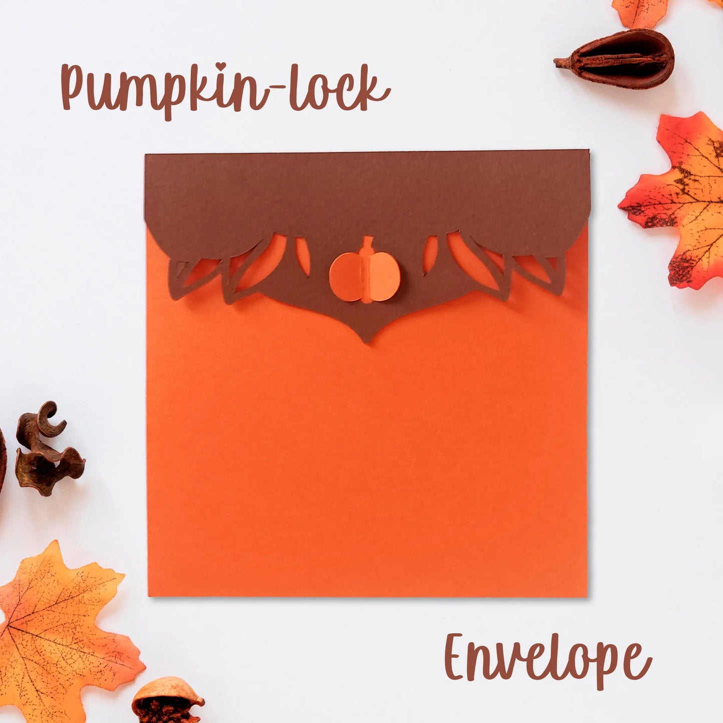 Autumn Pumpkin-Lock Envelope template