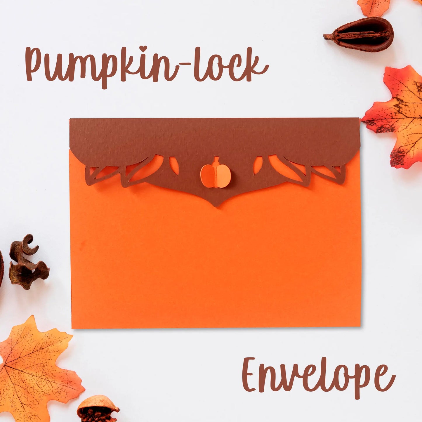 Autumn Pumpkin-Lock Envelope template