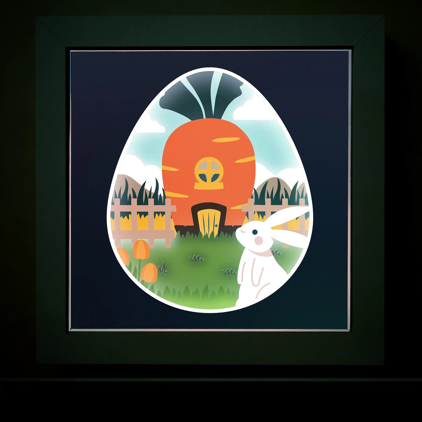 Bunny and the Carrot house - 3D Layered shadow box template