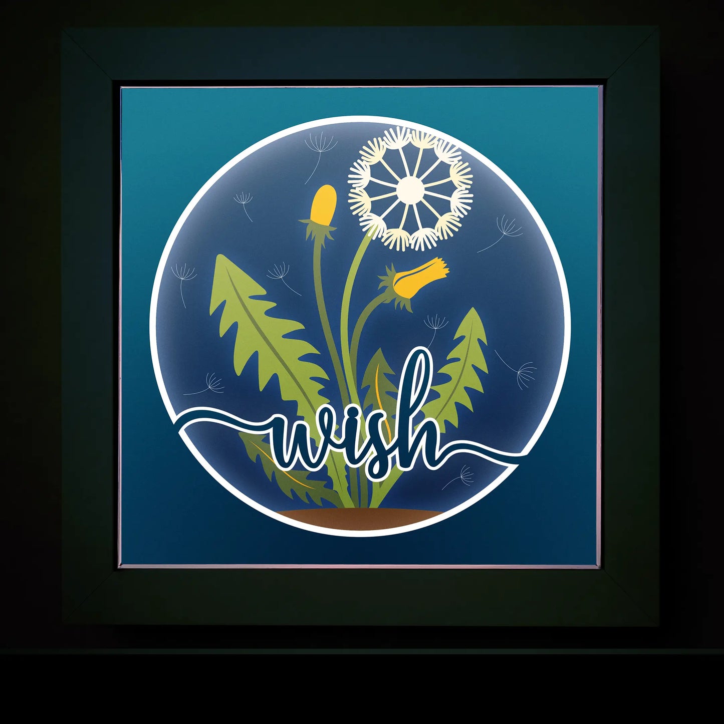 Dandelion wish - 3D shadow box template