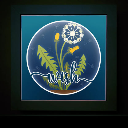 Dandelion wish - 3D shadow box template