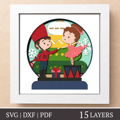 Doll Ballerina and Tin Soldier - 3D Layered shadow box template