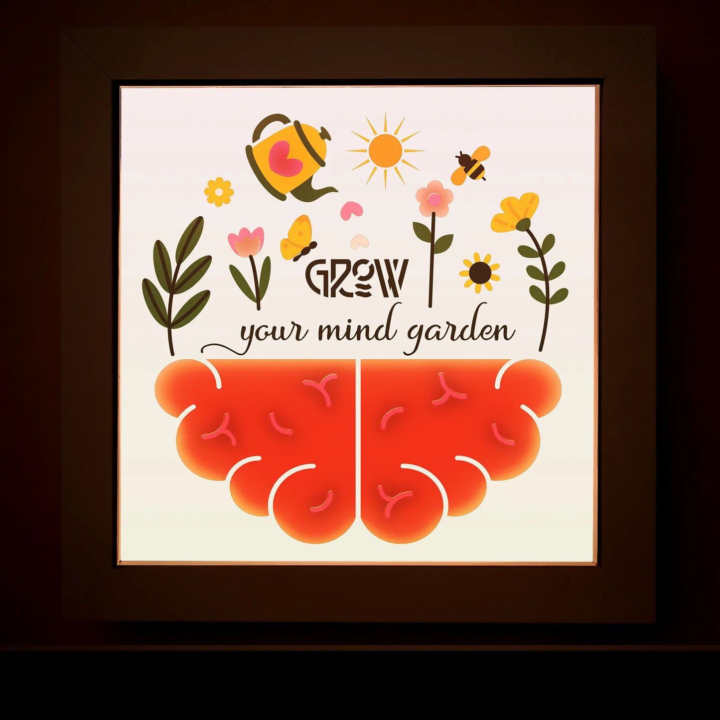 Grow your mind garden - 3D layered shadow box template