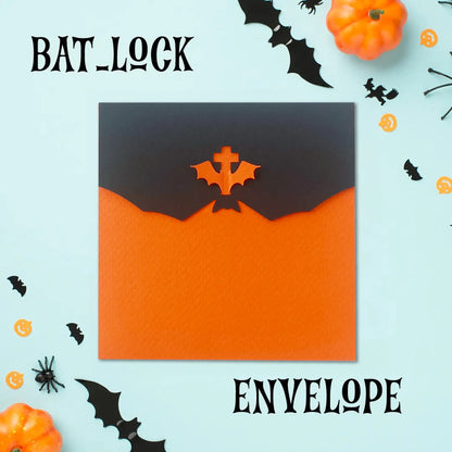 Halloween Bat-Lock Envelope template