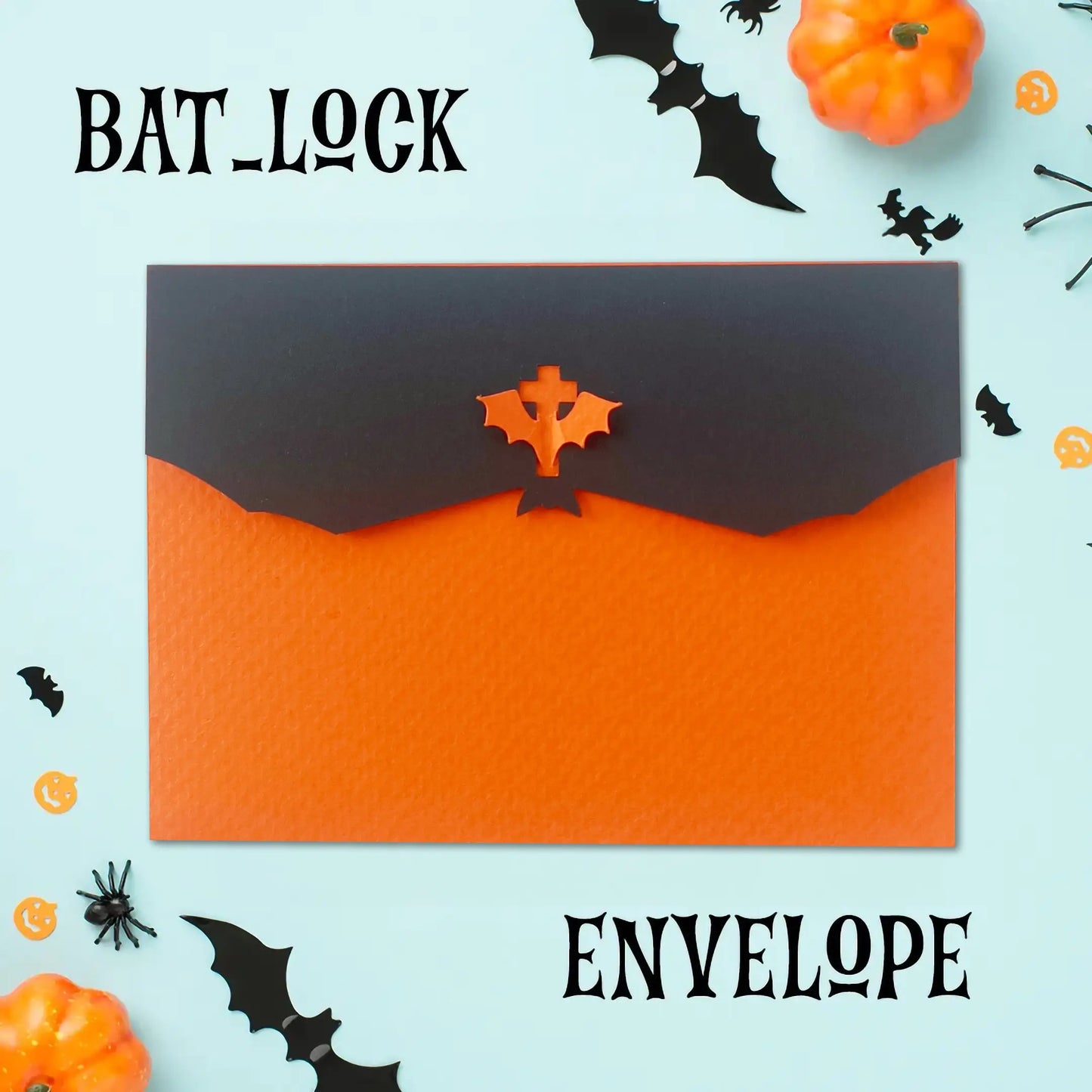 Halloween Bat-Lock Envelope template