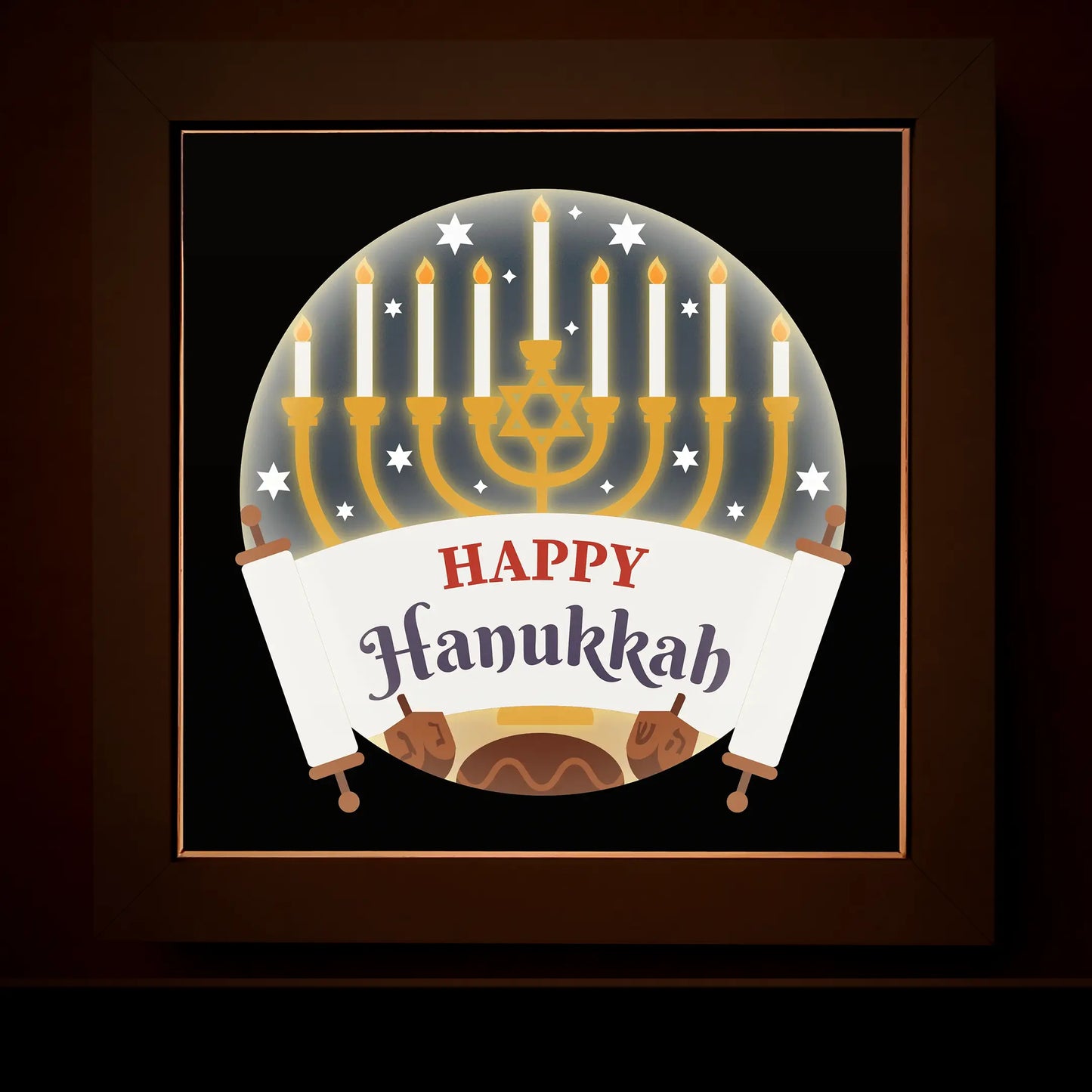 Happy Hanukkah - 3D Layered Shadow box template