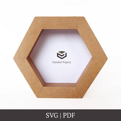 Hexagon shadow box frame template