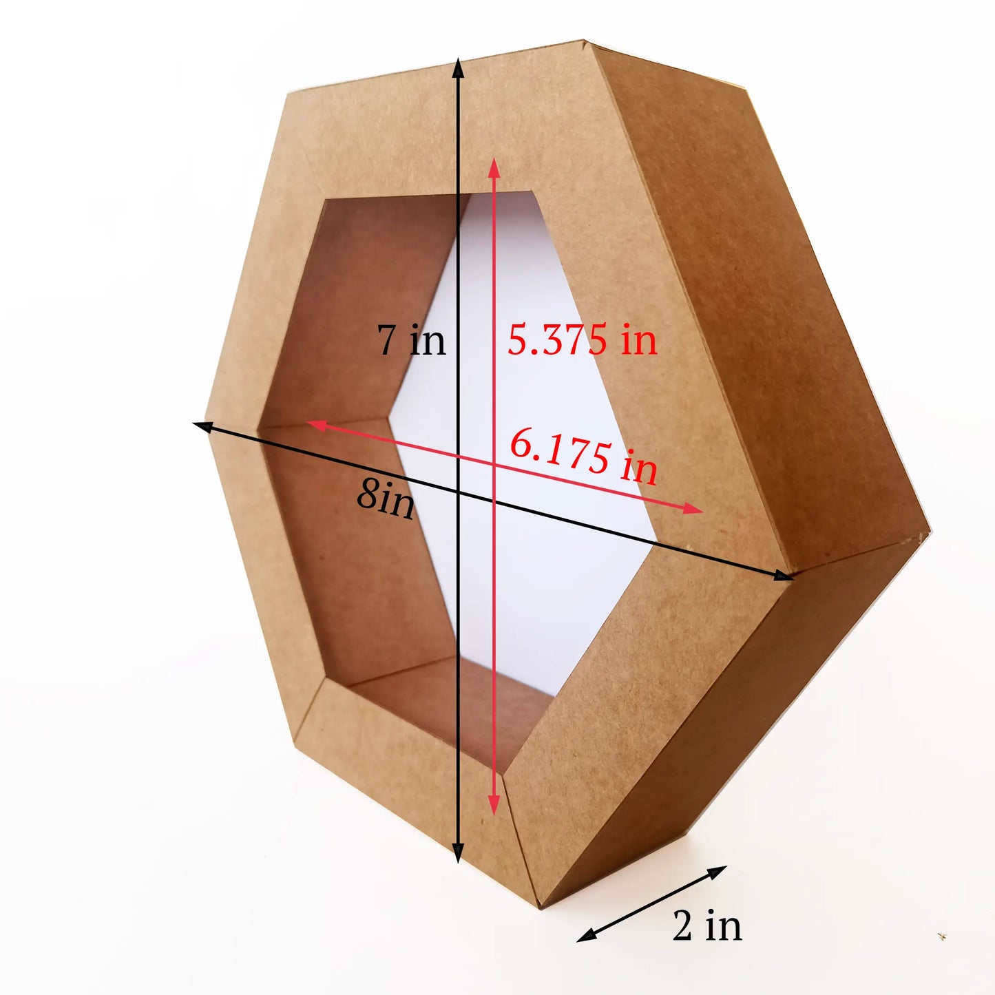 Hexagon shadow box frame template