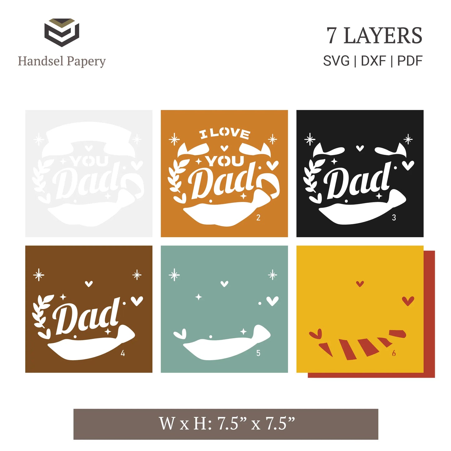 I love you Dad - 3D layered shadow box template