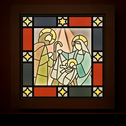 Nativity Stained Glass - 3D layered shadow box template