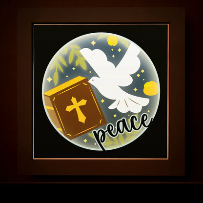 Dove and the Holy Bible - 3D Layered shadow box template