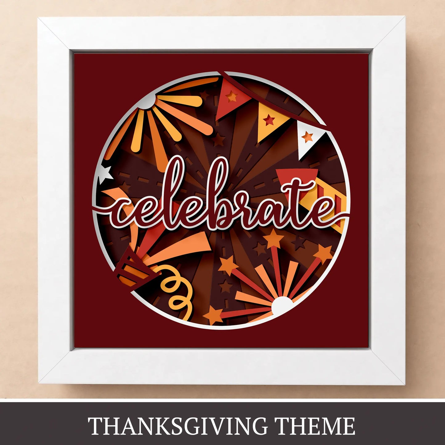 Celebrate fireworks - Versatile 3D shadow box template