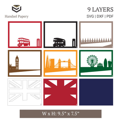 United Kingdom's signature - 3D Layered shadow box template